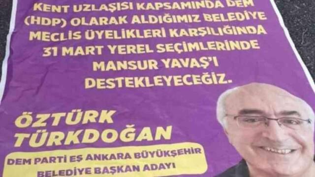 Mansur Yavaş'tan, sahte DEM Parti afişine tepki: Seçimi kaybedeceklerini anlayınca sahtekarlıklara başvuruyorlar