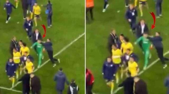 Trabzonspor-Fenerbahçe maçının sonunda taraftarlar sahaya girdi