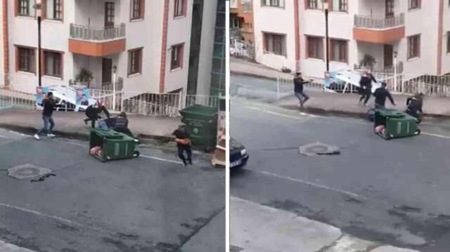 Rize'de husumetli iki grup, cadde ortasında çatıştı