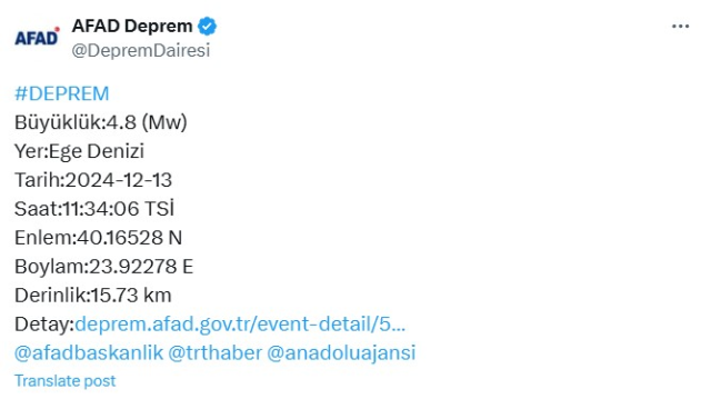 Az önce deprem mi oldu? 14 Aralık en son depremler kaç şiddetinde oldu? Kandilli Rasathanesi ve AFAD