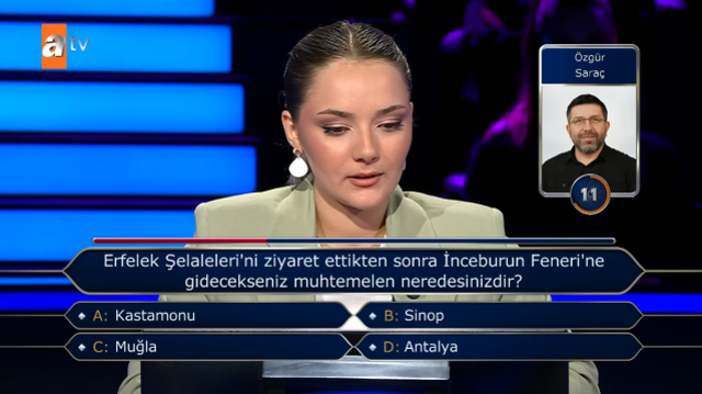 Erfelek Şelaleleri'ni ziyaret ettikten sonra İnceburun Feneri'ne gidecekseniz muhtemelen neredesinizdir?