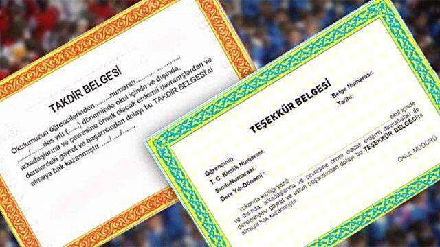 2021 Takdir ve Teşekkür belgesi verilecek mi? Online mı yüz yüze mi? Bu yıl taktir teşekkür belgesi nereden alınacak?