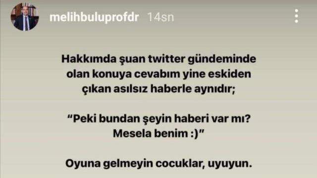 Melih Bulu görevden alındığına ilişkin karar için 'Yalan haber' dedi, paylaşımı kısa süre sonra sildi