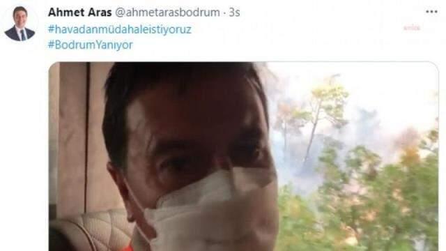Bodrum Belediye Başkanı Aras, Mazı-Çökertme arasındaki yangını canlı yayınladı: Artık ne yapacağımızı şaşırdık