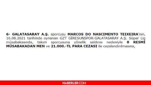 Son Dakika: Marcao kaç maç ceza aldı? Marcao cezası belli oldu mu? Marcao ne ceza alacak? Marcao kaç maç ceza alır? Marcao kaç maç ceza alacak?