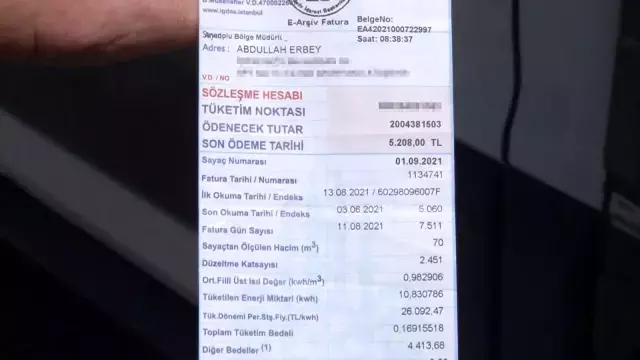 Yaz ayında gelen 5 bin 208 TL doğal gaz faturası ile neye uğradığını şaşırdı