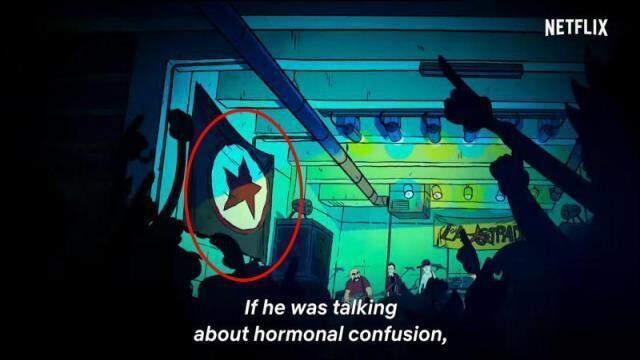 Netflix'te yayınlanan çizgi dizgide terör örgütü propagandası! Kapı ve duvara PKK/YPG bayrağı astılar