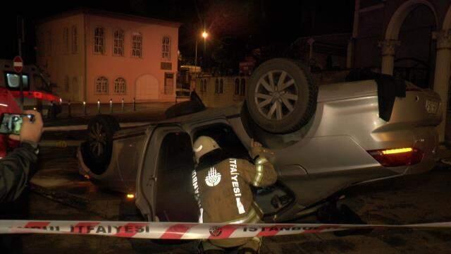 Lüks araçla takla attı, hiçbir şey olmamış gibi canlı yayına devam etti