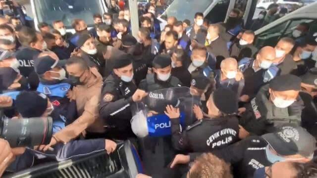 ESENLER'DE İBB ZABITALARI İLE ESENLER BELEDİYESİ ZABITALARI BİRBİRİNE GİRDİ