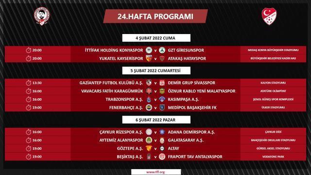 Süper Lig'de üç haftalık maç programı ve Türkiye Kupası Son 16 Turu programı belli oldu