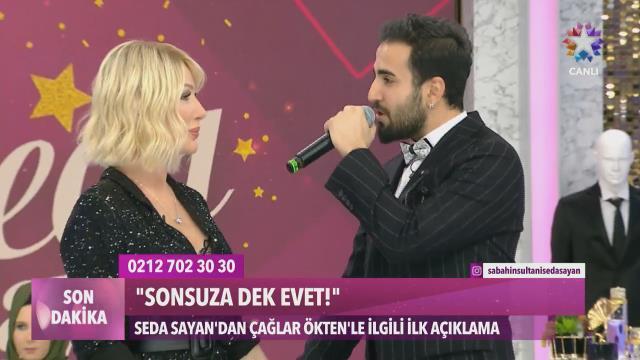 Seda Sayan, 25 yaş küçük sevgilisi Çağlar Ökten'e canlı yayında aşkını ilan etti
