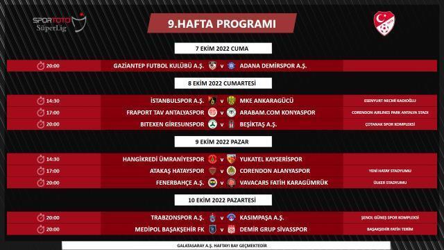 TFF, Süper Lig'de 9 haftalık programı açıkladı! İşte dev derbilerin tarihleri