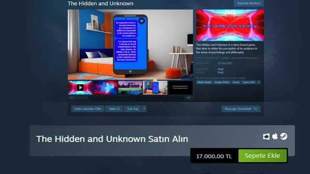 Steam'in en pahalı oyunu The Hidden and Unknown tam 17 bin TL