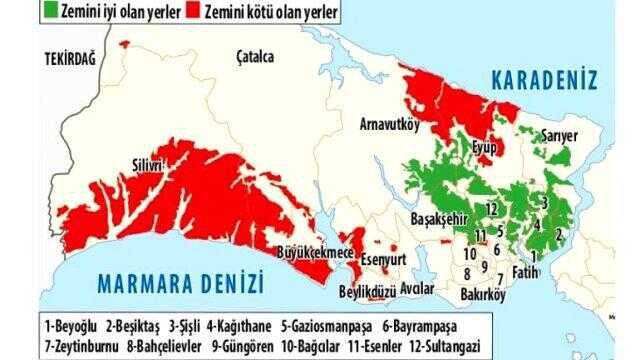 İstanbul'un zemini sağlam mı? İstanbul'da en dayanıklı, en sağlam yerler neresi, hangi ilçeler? İstanbul'un depreme dayanıklı ilçeleri neler? (HARİTA)