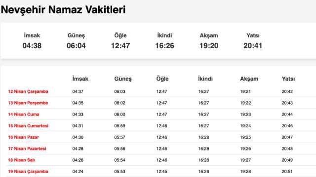Nevşehir, Niğde, Osmaniye sahur saat kaçta? 12 Nisan Nevşehir, Niğde, Osmaniye imsak vakti! Nevşehir, Niğde, Osmaniye sabah ezanı saat kaçta?