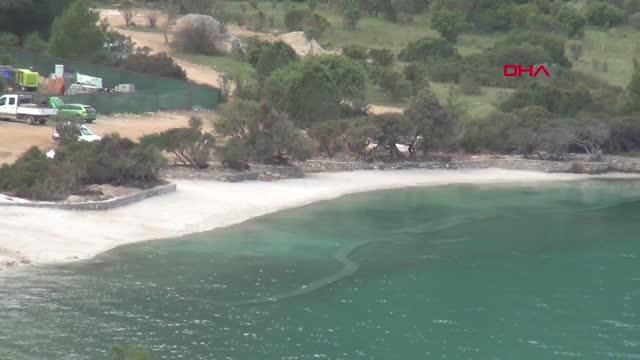 Bodrum'da sahile beyaz kum döken firmaya işlem yapıldı