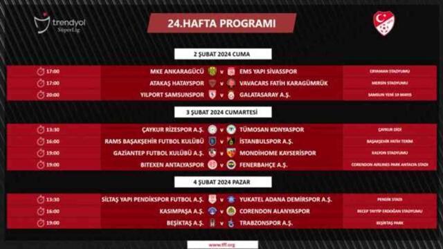 Dev maçın tarihi belli oldu! İşte Süper Lig'in 2 haftalık programı