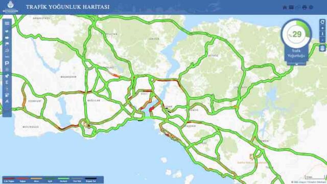 Trafik yoğunluğu nasıl? İstanbul'da trafik var mı? Trafik yoğunluk haritası (ibb.gov.tr)