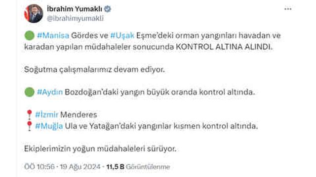 ORMAN YANGINLARI SON DURUM! Orman yangınları devam ediyor mu, durdu mu? İzmir, Aydın, Muğla, Manisa, ve Uşak yangınları son durum!