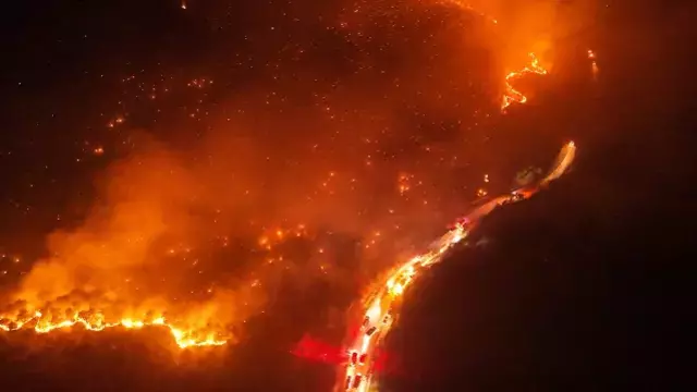 Bursa'da havai fişek atarak yangına sebep olan 4 kişi yakalandı