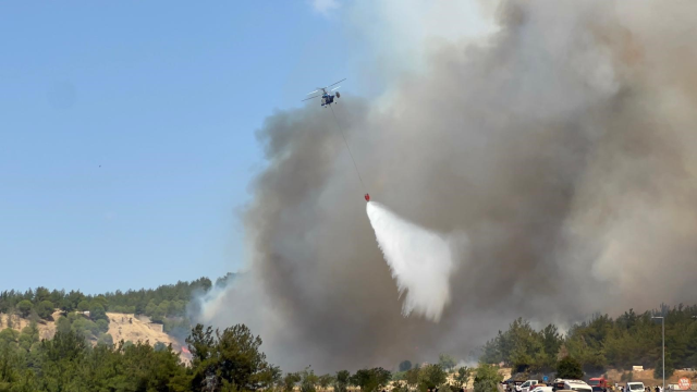 Çanakkale'de orman yangını büyüdü, yaşlı bakım merkezi tahliye edildi