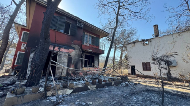 Çanakkale'deki yangın büyük ölçüde kontrol altına alındı, geriye bu manzara kaldı