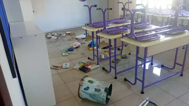 Samsun'da bir okula giren kişi ya da kişiler eşyalara zarar verdi
