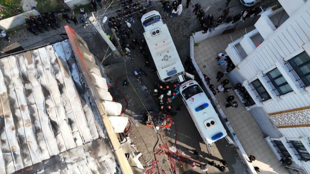 Yangının söndürülmesinin ardından tesisin dış cephesi