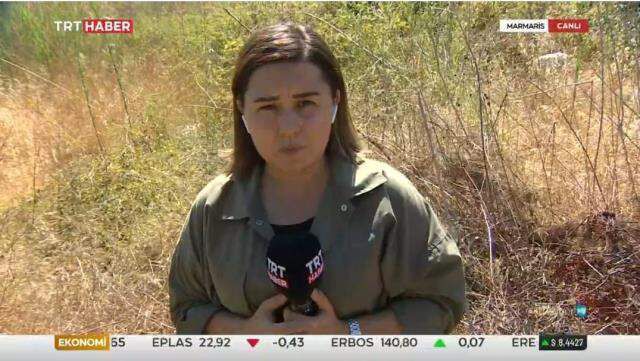 Haberciler yürekleri ağza getirdi! TRT ekibi Marmaris'te haber için canını tehlikeye attı