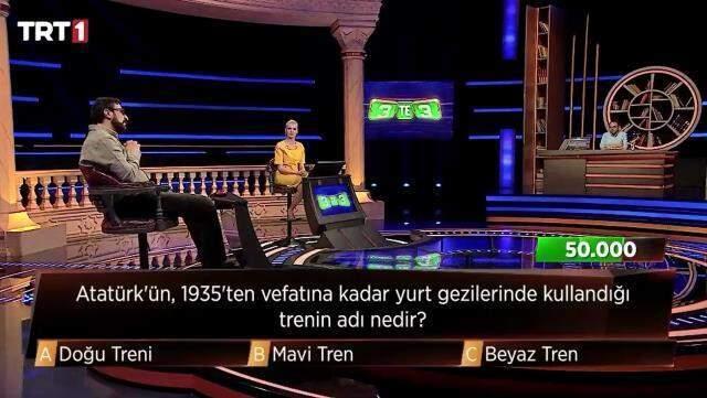 3'te 3 programında büyük ödül kıl payı kaçtı! Atatürk'ün treninin adını bilmeyen yarışmacı, finalde elendi