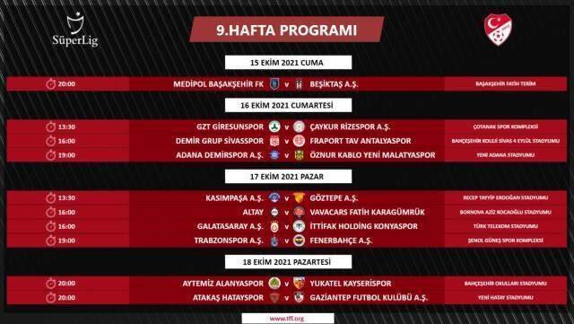 Süper Lig'de 4-16. hafta maç programları belli oldu! İşte derbi tarihleri