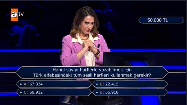 Kim Milyoner Olmak İster'de yarışmacı sesli harfleri sayamadı, Kenan İmirzalıoğlu kendini tutamayıp güldü