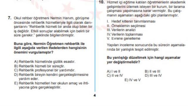 Uzman öğretmenlik örnek soruları 2! MEB uzman öğretmenlik örnek sorular, uzmanlık sınavı soru örnekleri neler?