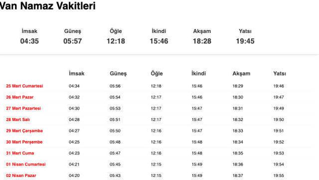 Yozgat, Van akşam ezanı saat kaçta? 24 Mart Yozgat, Van ezan vakitleri! Yozgat, Van iftar ne zaman?