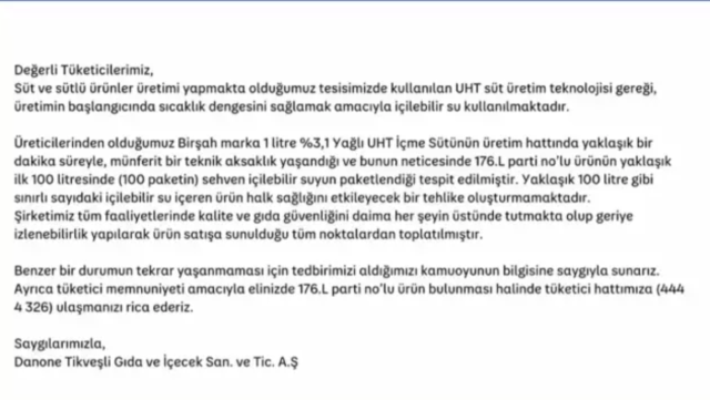 Danone ürünleri toplatılıyor mu? Birşah Süt neden toplatılıyor?