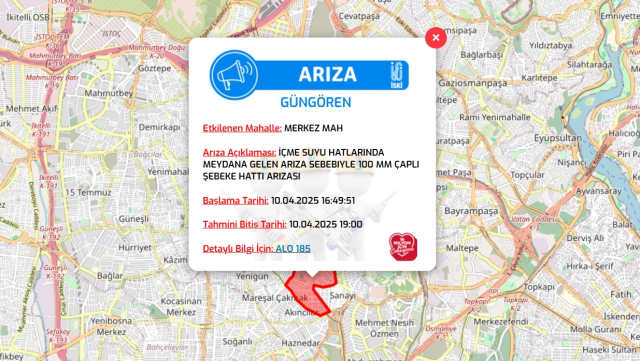 İstanbul GÜNGÖREN su kesintisi! 10-11 Nisan İSKİ Güngören su kesintisi ne zaman bitecek, sular ne zaman gelecek?