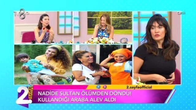 Oğluyla içinde bulunduğu araçta yangın çıkan şarkıcı Nadide Sultan, kurban kestirdi