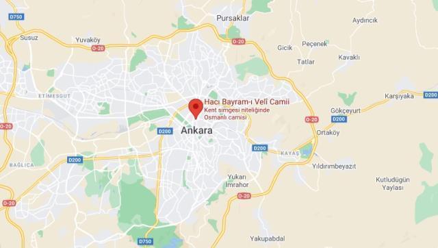Hacı Bayram-ı Veli Türbesi ve Camisi nerededir? Hacı Bayram-ı Veli Türbesi hangi il ve ilçede bulunur? Ankara'da mı yer alıyor? (Haritadaki yeri)