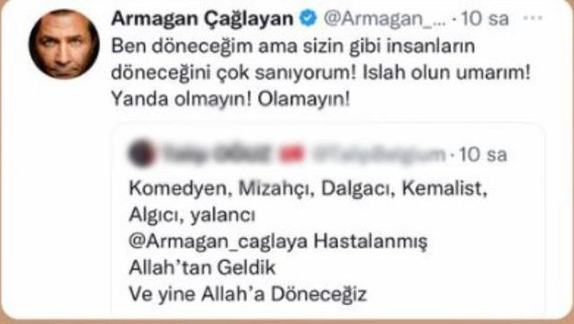 Kansere yakalandığını duyuran Armağan Çağlayan kendisine gelen yorumu görünce çılgına döndü: Islah olun