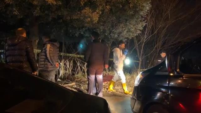 Ağaçlık alana uçan araçta yangın çıktı: 1'i polis, 2 kişi hayatını kaybetti