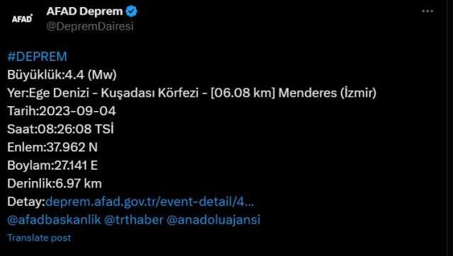 Didim'de deprem mi oldu? SON DAKİKA! Bugün Didim'de deprem mi oldu? AFAD ve Kandilli deprem listesi