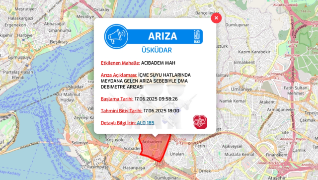 İstanbul ÜSKÜDAR su kesintisi! 17-18 Haziran İSKİ Üsküdar su kesintisi ne zaman bitecek, sular ne zaman gelecek?