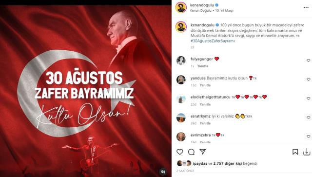 Büyük Zafer'in 100. yılı! Ünlülerden 30 Ağustos Zafer Bayramı paylaşımları