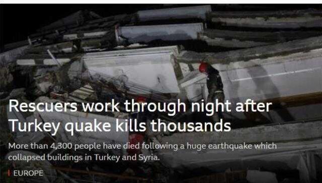 Türkiye'deki büyük felaket dünya basınının manşetlerinde: Arama çalışmaları sürüyor