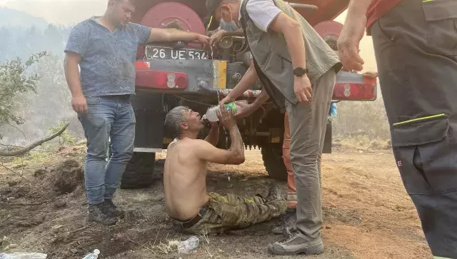 Yangın anında kurtarılan orman görevlisinin durumu