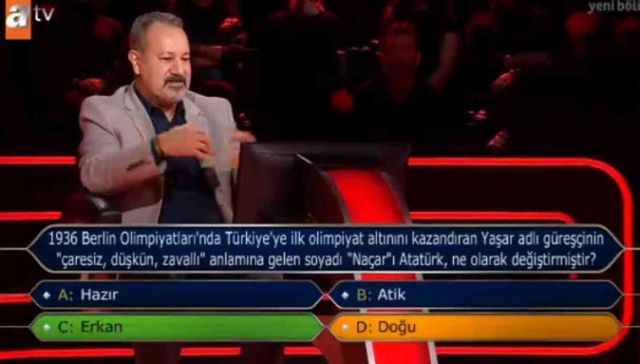 1936 Berlin Olimpiyatları'nda Türkiye'ye ilk olimpiyat altınını kazandıran Yaşar adlı güreşçinin 'çaresiz, düşkün, zavallı' anlamına gelen soyadı '...