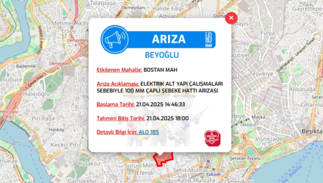 İstanbul BEYOĞLU su kesintisi! 21-22 Nisan İSKİ Beyoğlu su kesintisi ne zaman bitecek, sular ne zaman gelecek?