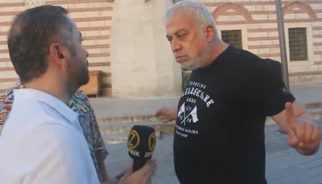 Sokak röportajı yapanlara saldıran adam bir de tehditler savurdu