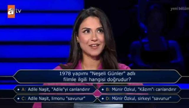 1978 yapımı 'Neşeli Günler'adlı filmle ilgili hangisi doğrudur? Kim Milyoner Olmak İster 27 Eylül sorusu cevabı nedir?