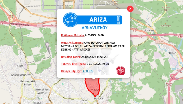 İstanbul ARNAVUTKÖY su kesintisi! 24-25 Nisan İSKİ Arnavutköy su kesintisi ne zaman bitecek, sular ne zaman gelecek?